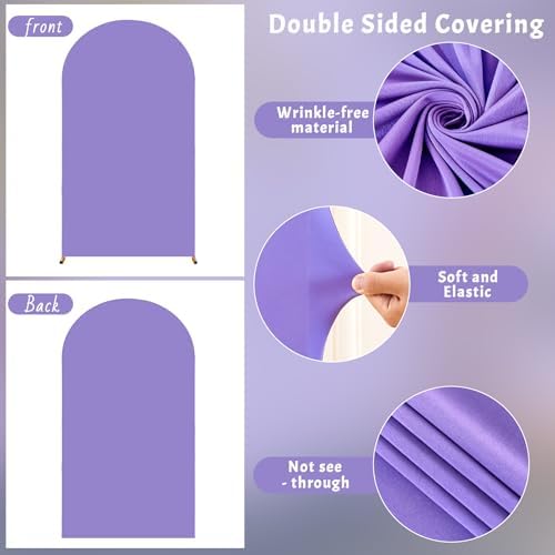 7.2FT Lavender Arch Backdrop Cover - Polyester Fitted Wedding Arch Stand Covers Round Top Chiara Arch Backdrop, alternate