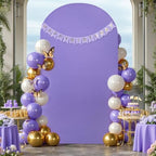 7.2FT Lavender Arch Backdrop Cover - Polyester Fitted Wedding Arch Stand Covers Round Top Chiara Arch Backdrop, alternate