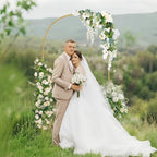 7.2FT Metal Arch Backdrop Stand, Gold Balloon Arch Stand, alternate view 5