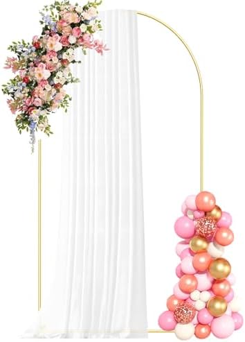 7.2FT Metal Arch Backdrop Stand, Gold Balloon Arch Stand for Wedding Party