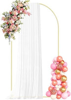 7.2FT Metal Arch Backdrop Stand, Gold Balloon Arch Stand for Wedding Party