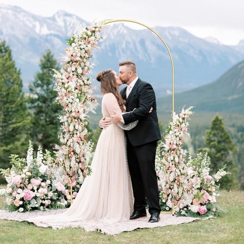 7.2FT Metal Arch Backdrop Stand, Gold Balloon Arch Stand for Wedding Party, alternate view 2