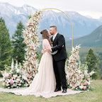 7.2FT Metal Arch Backdrop Stand, Gold Balloon Arch Stand for Wedding Party, alternate view 2