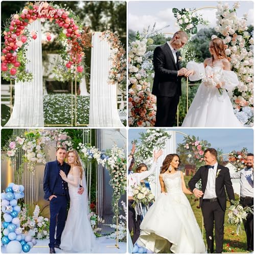7.2FT Metal Arch Backdrop Stand, Gold Balloon Arch Stand for Wedding Party, alternate view 6