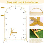 7.2FT Metal Arch Backdrop Stand, Gold Wedding Balloon Arch Stand in 7.2FT in Gold, alternate view 5
