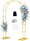 7.2FT Metal Halloween Archway Backdrop Stand Gold Arbor Frame with Base