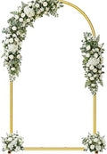 7.2FT Metal Wedding Arch Backdrop Stand, Stable Balloon Arch Frame, Gold in Gold