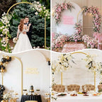 7.2FT Metal Wedding Arch Backdrop Stand, Stable Balloon Arch Frame, Gold in Gold, alternate view 7