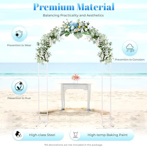 7.2ft Metal Wedding Arch, Square Arched Backdrop Frame Metal Pergola Arbor, Wedding Balloon Arched Backdrop, alternate view 3