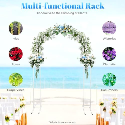 7.2ft Metal Wedding Arch, Square Arched Backdrop Frame Metal Pergola Arbor, Wedding Balloon Arched Backdrop, alternate view 6