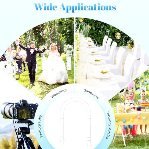 7.2ft Metal Wedding Arch, Square Arched Backdrop Frame Metal Pergola Arbor, Wedding Balloon Arched Backdrop, alternate view 7