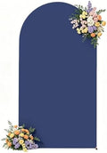 7.2FT Navy Blue Arch Backdrop Cover - Stretchy Spandex Fabric Fitted Round Top Chiara Backdrop Arch Covers for