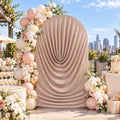7.2FT Nude Arch Backdrop Cover Spandex Fitted Chiara Round Top Event Decor in 7.2FT in Nude