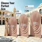 7.2FT Nude Arch Backdrop Cover Spandex Fitted Chiara Round Top Event Decor in 7.2FT in Nude, alternate view 3