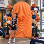 7.2FT Orange Arch Backdrop Cover Spandex Fitted Chiara Roundtop Event Decor in 7.2FT in Orange