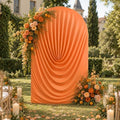 7.2FT Orange Draped Arch Cover, Ruched Ripple Arch Backdrop Cover in 7.2FT in Orange