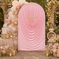 7.2FT Pink Arch Cover - Stretchy Fitted Arch Backdrop Cover for Round Top Chiara Backdrop Stand for Wedding Baby