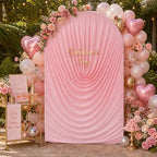 7.2FT Pink Arch Cover - Stretchy Fitted Arch Backdrop Cover for Round Top Chiara Backdrop Stand for Wedding Baby, alternate
