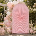 7.2FT Pink Arch Cover - Stretchy Fitted Arch Backdrop Cover for Round Top Chiara Backdrop Stand for Wedding Baby, alternate