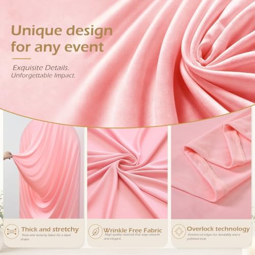 7.2FT Pink Arch Cover - Stretchy Fitted Arch Backdrop Cover for Round Top Chiara Backdrop Stand for Wedding Baby, alternate