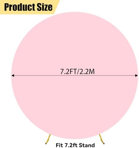 7.2FT Pink Round Backdrop Cover, Circle Arch Backgound Stand Cover, alternate view 2