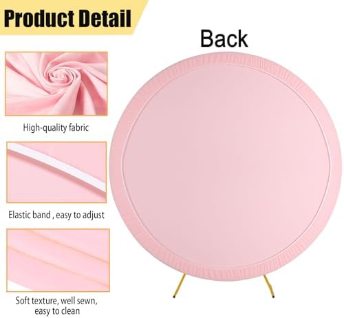 7.2FT Pink Round Backdrop Cover, Circle Arch Backgound Stand Cover, alternate view 5