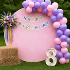 7.2FT Pink Round Backdrop Cover, Circle Arch Backgound Stand Cover, alternate view 6