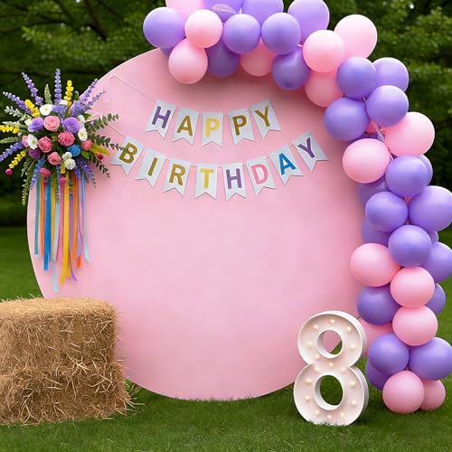 7.2FT Pink Round Backdrop Cover, Circle Arch Backgound Stand Cover, alternate view 6