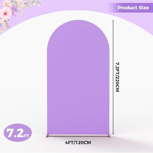 7.2FT Purple Blue Wedding Arch Backdrop Cover for Party Deco in 7.2 FT in Purple, alternate view 4
