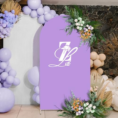 7.2FT Purple Blue Wedding Arch Backdrop Cover for Party Deco in 7.2 FT in Purple, alternate view 5
