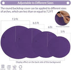 7.2FT Purple Round Backdrop Cover with Size Adjuster & 4 Metal Clips, Universal Fit for 5ft-7.2ft Circle Stand, alternate