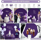7.2FT Purple Round Backdrop Cover with Size Adjuster & 4 Metal Clips, Universal Fit for 5ft-7.2ft Circle Stand, alternate