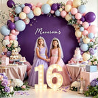 7.2FT Purple Round Backdrop Cover with Size Adjuster & 4 Metal Clips, Universal Fit for 5ft-7.2ft Circle Stand, alternate