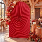 7.2FT Red Arch Backdrop Cover Spandex Fitted Chiara Round Top Event Decor in 7.2FT in Red