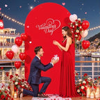 7.2FT Red Arch Backdrop Cover, Spandex Fitted Wedding Arch Stand Covers 2-Sided Round Top Chiara Stretchy Arch, alternate