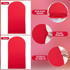7.2FT Red Arch Backdrop Cover, Spandex Fitted Wedding Arch Stand Covers 2-Sided Round Top Chiara Stretchy Arch, alternate