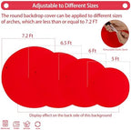 7.2FT Red Round Backdrop Cover with Size Adjuster & 4 Metal Clips, Universal Fit for 5ft-7.2ft Circle Stand, alternate view 2