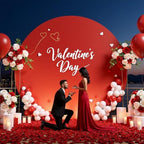 7.2FT Red Round Backdrop Cover with Size Adjuster & 4 Metal Clips, Universal Fit for 5ft-7.2ft Circle Stand, alternate view 5