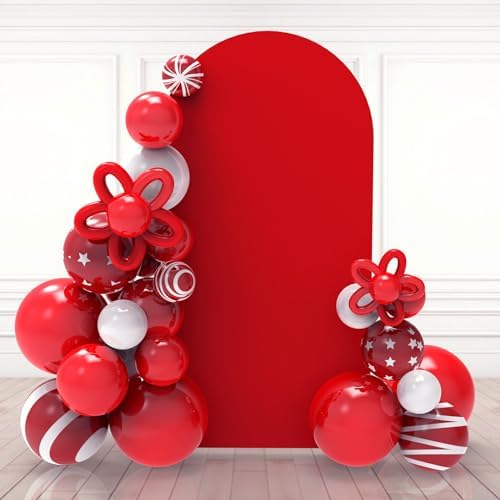 7.2Ft Red Wedding Arch Backdrop Cover for Party Ceremony Deco in 7.2 FT in Red