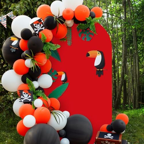 7.2Ft Red Wedding Arch Backdrop Cover for Party Ceremony Deco in 7.2 FT in Red, alternate view 6