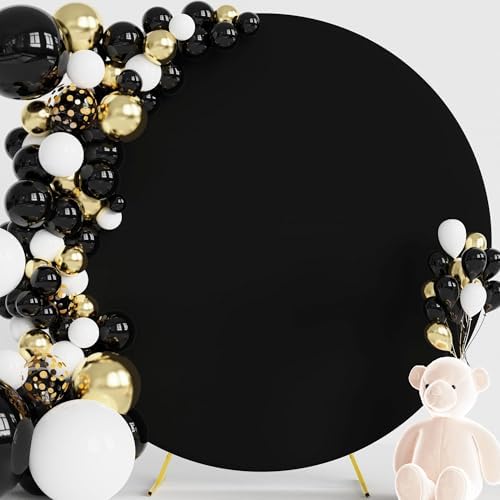 7.2FT Round Backdrop Cover Black Round Arch Covers Backdrop