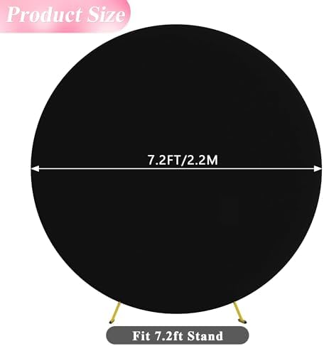 7.2FT Round Backdrop Cover Black Round Arch Covers Backdrop, alternate view 2