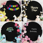 7.2FT Round Backdrop Cover Black Round Arch Covers Backdrop, alternate view 6