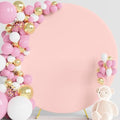 7.2FT Round Backdrop Cover Blushing Pink Round Arch Cover Backdrop