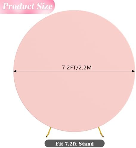 7.2FT Round Backdrop Cover Blushing Pink Round Arch Cover Backdrop, alternate view 2