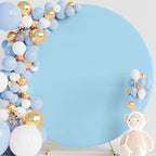 7.2FT Round Backdrop Cover Dusty Blue Round Arch Covers Backdrop