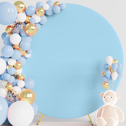 7.2FT Round Backdrop Cover Dusty Blue Round Arch Covers Backdrop