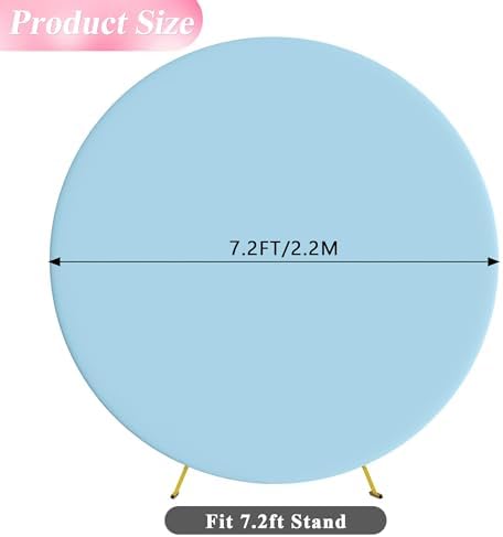 7.2FT Round Backdrop Cover Dusty Blue Round Arch Covers Backdrop, alternate view 2
