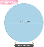 7.2FT Round Backdrop Cover Dusty Blue Round Arch Covers Backdrop, alternate view 2