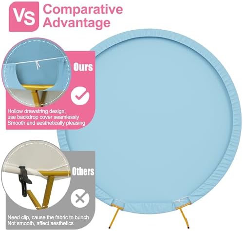 7.2FT Round Backdrop Cover Dusty Blue Round Arch Covers Backdrop, alternate view 3